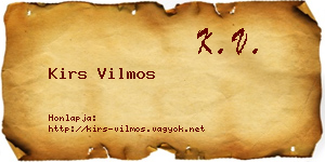 Kirs Vilmos névjegykártya