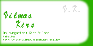 vilmos kirs business card